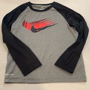 Nike DRI-FIT Kids Long Sleeve Shirt. The NIKE Tee